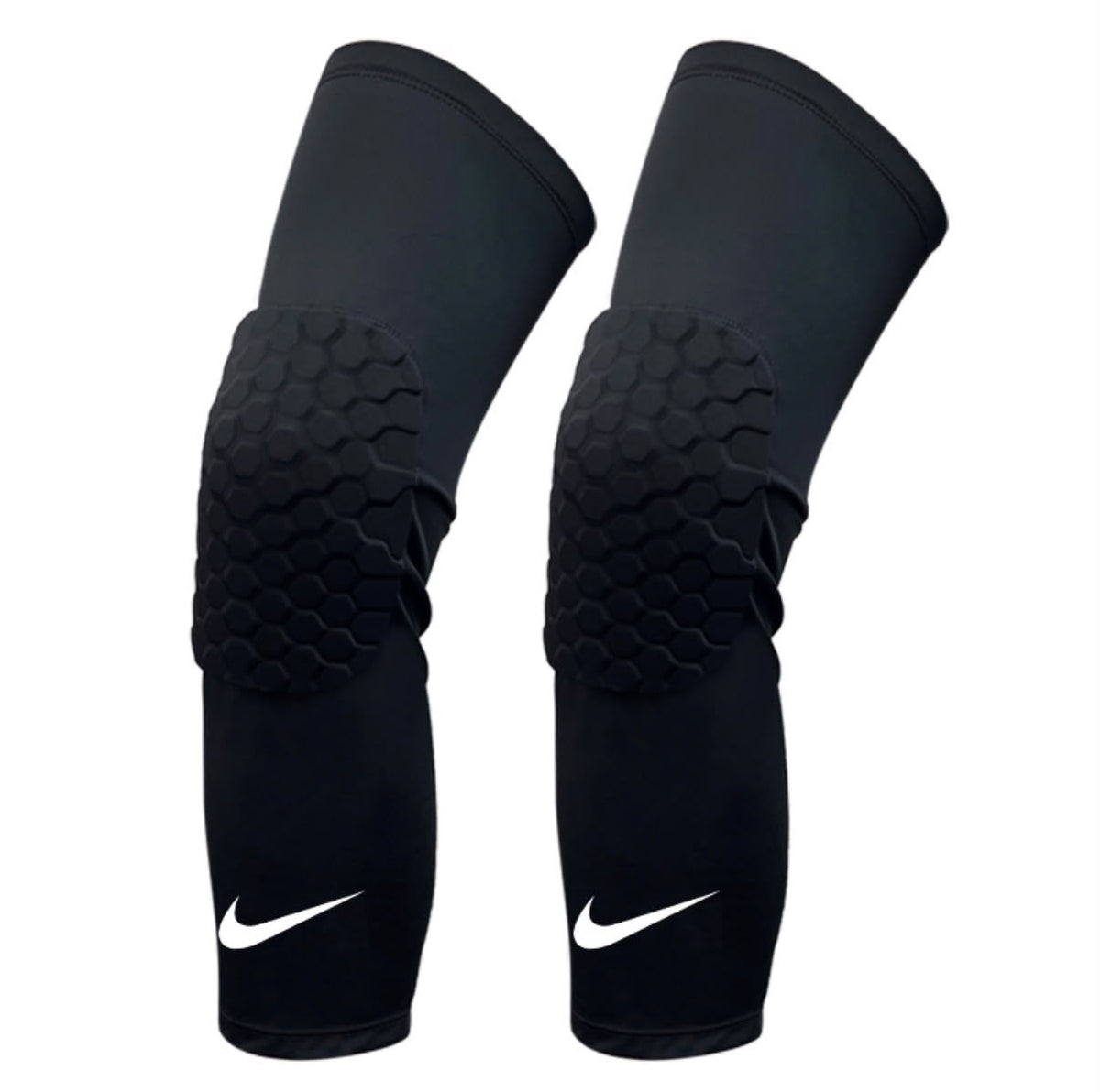 Black padded knee sleeves, pair